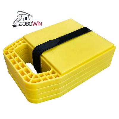 China Jack Pad Prevent Camper Caravan Parts Jack Rv Leveling Pads Factory HDPE RV Accessories Plastic External Leveling Pads for sale