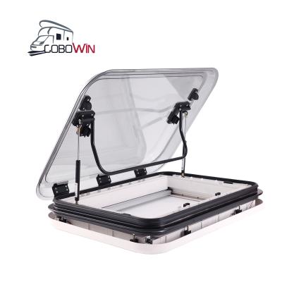 China High Quality Acrylic 700*500mm Caravan Roof Window Caravan Roof Light LED Motorhome RV Camper Double And RV Roof Skylight for sale