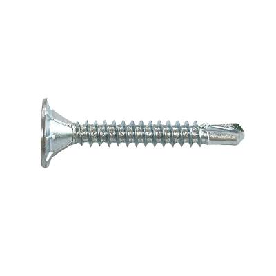 China Direct Carbon Steel Flat Maker with Self-drilling Galvanized Flat Head Screws with 4 Seeds for sale