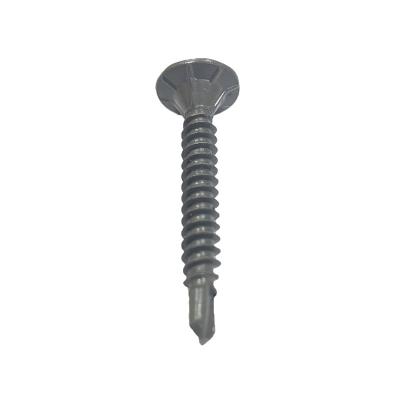 China Phill Drive Flat Head Flat Head Self-drilling Screws with 4 Seeds Under Ruspert Head for sale