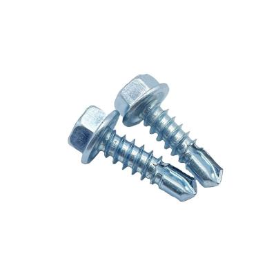 China HEX Good Quality Galvanized Carbon Steel Hexagon Washer Head Self-Drilling Screws for sale