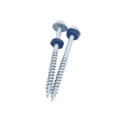 China HEX Ruspert Carbon Steel With Hexagon Flange Head Tapping Screws, Type 17 Cuts With EPDM Gasket for sale