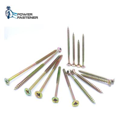 China Hot Selling Yellow Galvanized Chipboard Screw C1022A Chipboard Screw C1022A Carbon Steel Hardware Bugle Head Drywall Head Screw Chipboard Screw for sale