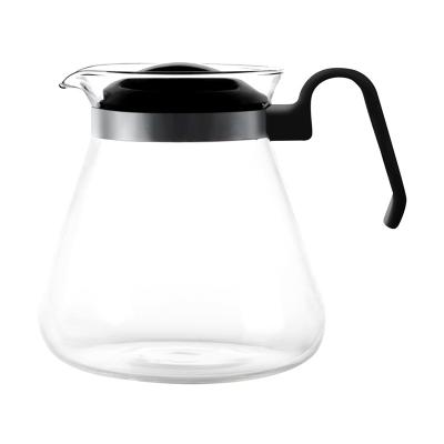 China Borosilicate Glass Server Can Use For Pour Over Black And Customized Wholesale Coffee Factory 350/600ml Borosilicate Glass Coffee And Teapot for sale