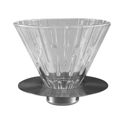 China Stripe Shape Helps To Accent Better New Designed Crystal Glass Speedy Coffee Dripper Hot Selling Coffee Filter for sale