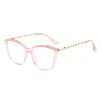 China Newest Design Fashional Glasses Newest Design Trendy Women Metal Square TR90 Anti Radiation Frames Optical Glass Eyewear Eyewear for sale