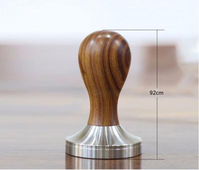 China Durable OEM ODM Coffee Tamper 53mm Handle Stainless Steel Wooden Coffee Powder Tamper for sale