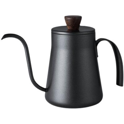 China Viable Black Fashion Stainless Steel Coffee Pots With Lid Long Drip Gooseneck Spout Mouth Tea Coffee Kettle for sale