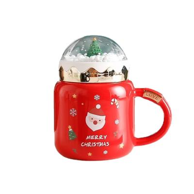 China New Design Sustainable Christmas Gift Ceramic Mugs With Lids for sale