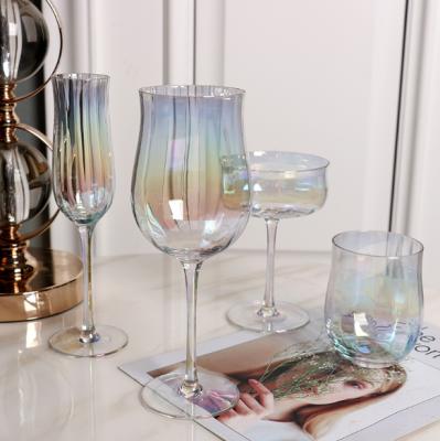 China KOREAN Tulip Gift Crystal Glass Vertical Rim Cocktail Glass Fruit Juice Wine Glass Set for sale