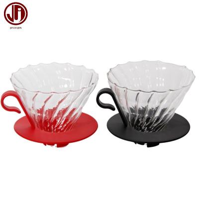 China Viable Hot Drip Device Heat Resistant Glass Black Red Coffee Vending Accessories Kitchen Coffee Percolators Mug for sale