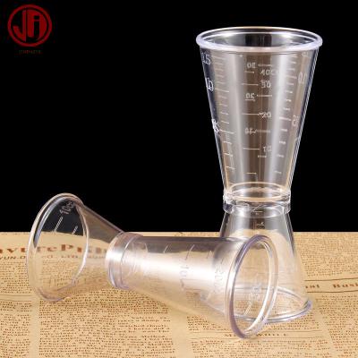 China Viable Factory Amazon Food Grade Direct PC Plastic Jigger For Cocktail Shaker, Barware Mixing Measuring Tool for sale