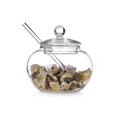 China CLASSIC Design 250ml Glass Jar With Glass Lid And Spoon for sale