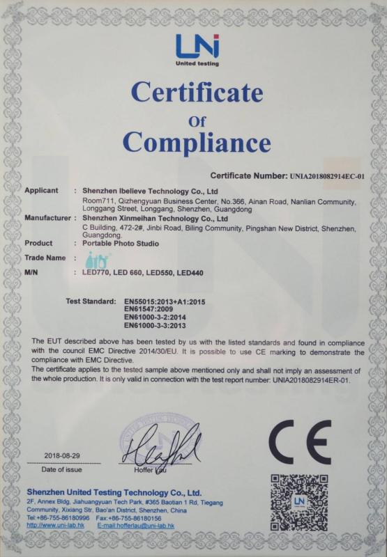 CE - Shenzhen Ibelieve Technology Co., Ltd.