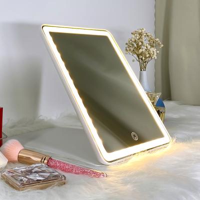 China New Fashion Hot Item Vanity Mirror Lighted Touch Sensor LED Light Makeup Mirror Rechargeable Mirror for sale