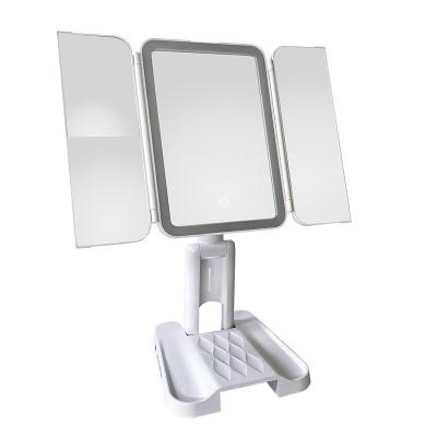 China New Arrival Luxury Lighted Makeup Vanity Mirror Portable USB Power Beauty Vanity Mirror For Traveling for sale