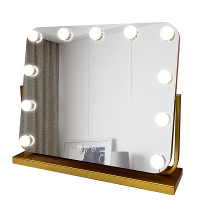 China Amazon Best Selling Lighted Table Mirror Hollywood LED Mirror with USB Function Vanity Table Fill Mirror for sale