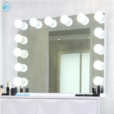 China Large Beauty Mirror Hollywood Makeup Lighted Frameless Vanity Mirror With Light for sale