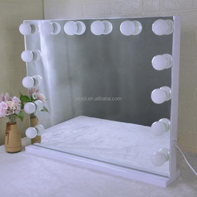 China Professional Adjustable Lighted Makeup Mirror Led Lights Hollywood Vanity Mirror With Lights for sale