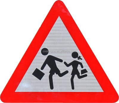 China Reflective Metal Diamond Road Traffic Sign Post Safety School Area Sign Kids Sign for sale