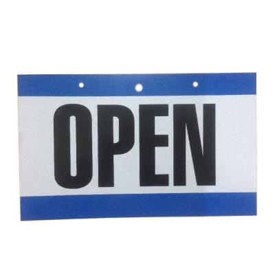 China Pvc/pp/ps customized 2 holes handing plastic open-closed door signs for sale