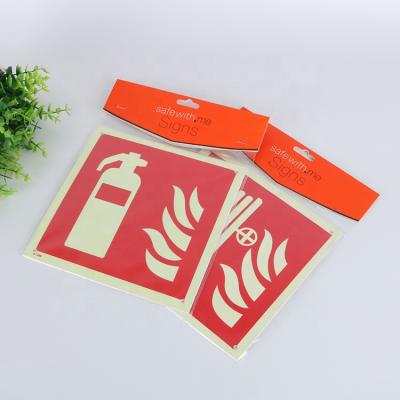 China Aluminum Outdoor Photoluminescent PVC Fire Alarm Safety Warning Sign for sale