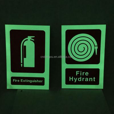 China Glow in the Dark Sign 8-12 Hours Glow in the Dark Illuminated Fire Extinguisher Sign for sale