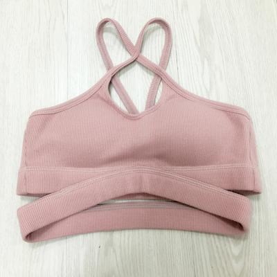 China Newly Women's Breathable Cross Strap Backless Yoga Bra Workout Yoga Tops Bra Fitness Plus Size Yoga Sports Bra for sale