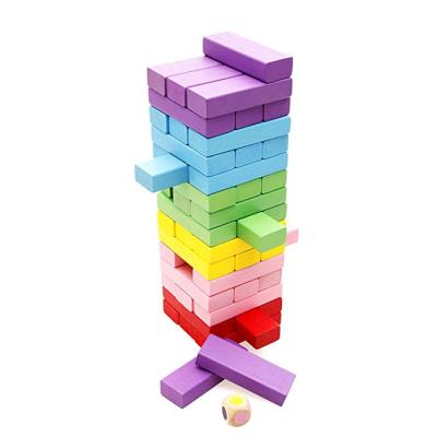 China Hot Selling Colorful Wooden Intelligent Stacking Educational Toys Design Block Game Table Preschool Study Toy for sale