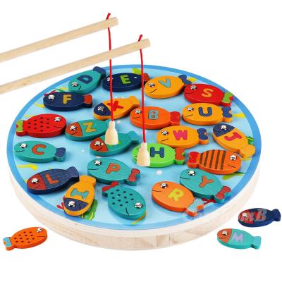 China High Quality Wooden Montessori Wooden Playset Magnetic Fishing Educational Fishing Toy for Kids for sale