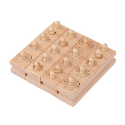 China Preschool Learning Toys New Arrive Toddlers Educational Montessori Cylinder Hold Blocks Toy Wooden Senses Cylinder Montessori Toy for sale