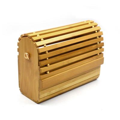 China Lady Vintage New Trend Natural Bamboo Rattan Women's Handmade Bag Clutch With Pearl for sale