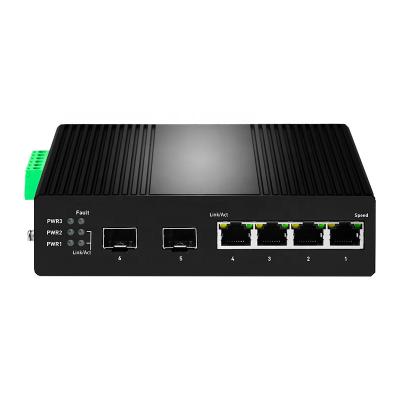 China POE 6 Port Industrial Gigabit POE+ Layer 2 Full Managed Ethernet Switch, With 4 GE RJ45 Ports + 2 Gigabit SFP Slot Uplink for sale