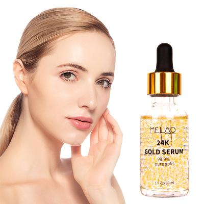 China Moisturizer OEM Private Label Wrinkle Acne Brown Spot Anti Aging Remover Whitening Vitamin C 24K Gold Face Serum for sale