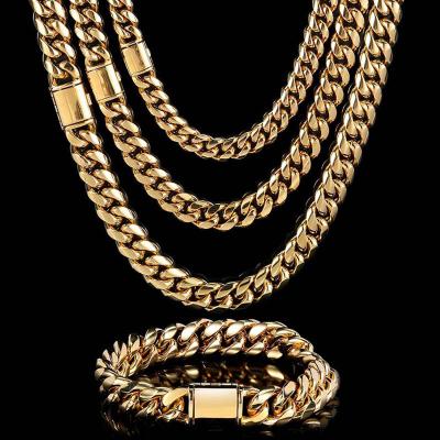 China Hiphop Smooth Top Block Around Hip Hop Cuban Titanium Steel Bracelet Round Grind Chain Necklace Bracelet for sale