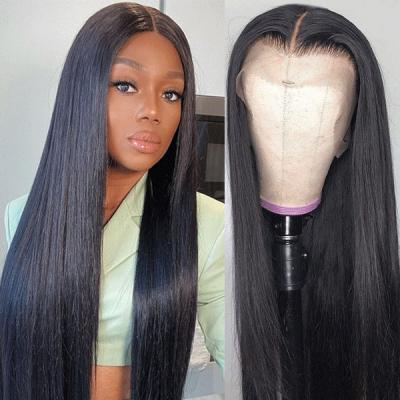 China Wholesale 10A Virgin Raw Body Wave Cuticle Aligned Human Hair Bone Human Hair Straight Unprocessed HD 13x4 Lace Frontal Wig for sale