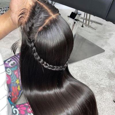 China Wholesale Swiss Brazilian Deep Wave 40 Inch Pre Pluck Raw Virgin Human Hair Lace Front Wigs 13x6 360 Lace Front Wigs 10A HD Lace Front Wigs for sale