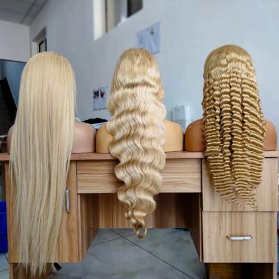 China Brazilian Hair Wigs Deep Blonde Ombre Wave Wigs Lace Front Wholesaler Sellers For Hair Wigs With Closure And Headband for sale