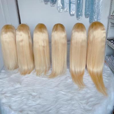 China 100% Glueless Human Hair Wigs Sellers Cheap Silky Deep Blonde Silky Deep Hair 180 Density Human Hair Wave Wig With Costume Reviews for sale