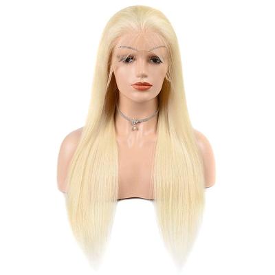 China High Quality Brazilian Blonde Curly 613 Straight Wig Glueless Full Lace Human Hair Color 613 Curl Lace Front Wig With Baby Hair For Woman for sale