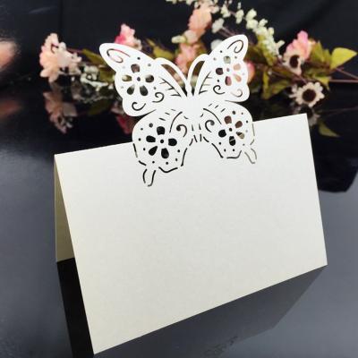 China Hot sale Z176 white color butterfly wedding favors wedding decorations table card laser cut seat card place name card H53 for sale