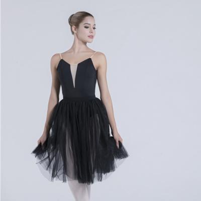 China Factory Direct Comfortable Women Black White Midi Dance Skirts Ballet Tutu Costumes Ballet Skirts Adult Women for sale