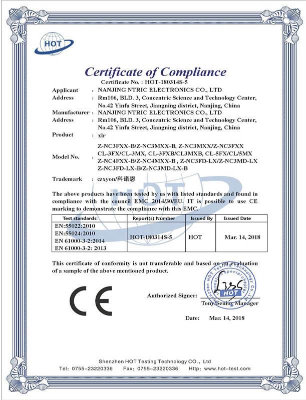 CE - NANJING NTRIC ELECTRONICS CO., LTD.