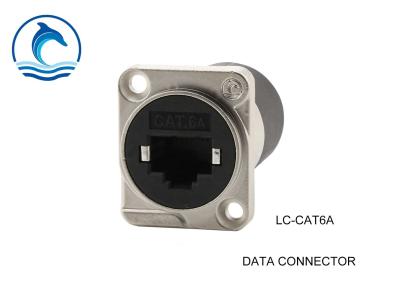 China Amplifier Universal Data Connector D Flang Panel Mount LC-CAT6A Zinc Alloy Body for sale