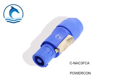 China Blue NAC3FCA Powercon Connector 20A Cable Connector Power Adapter For LED Display for sale