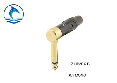 China Right Angle Type TR Video Connector Black Stereo Jack 6.35 Male 6.35mm Z-NP2RX-B for sale