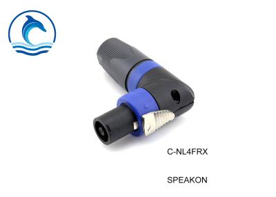 China 4 Pin C-NL4FRX Male Speakon Cable Connector , Right Angle Speakon Plug Connector for sale