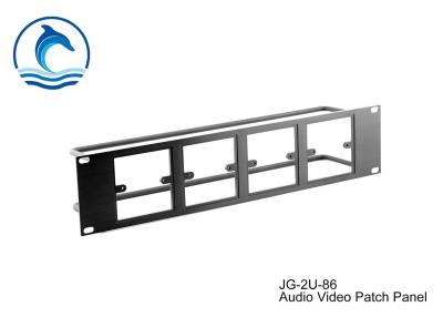 China 19 Inch Audio Video Patch Panel 2U 4 Slots 86 Panel With 24 Connectors for sale