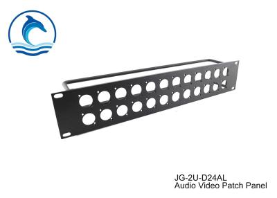 China 2U Patch Panel Universal Connection Panel Kit JG-2U-D24AL Black Powder Coated for sale