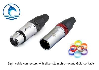 China CL-3MX Male XLR Audio Connector With Wire For Video / Speaker Cable for sale